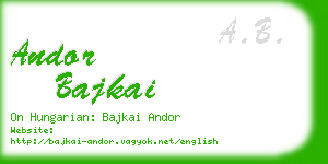 andor bajkai business card